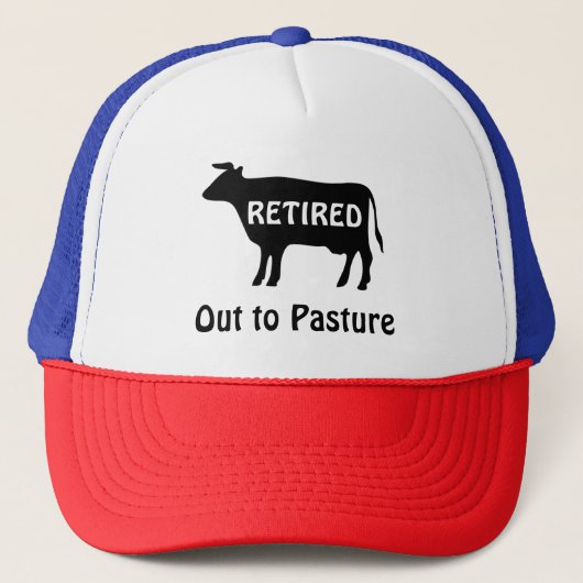 Funny Retirement Koe Out to Pasture Gezegde Trucker Pet (Voorkant)