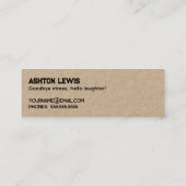 Funny Retirement Kraft Mini Visitekaartje (Achterkant)