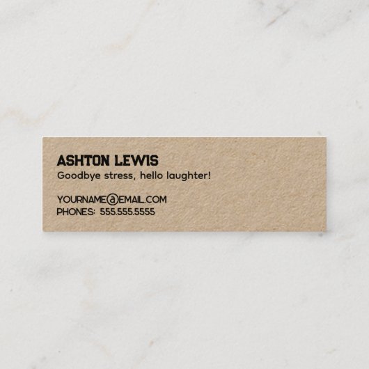 Funny Retirement Kraft Mini Visitekaartje (Achterkant)