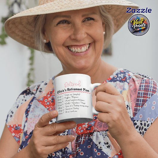 Funny Retirement Mug Custom Name Retired Plan Mok