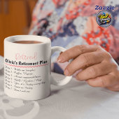Funny Retirement Mug Custom Name Retired Plan Mok