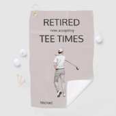 Funny Retirement Now Accepting Tee Times Gift Golfhanddoek (Insitu)