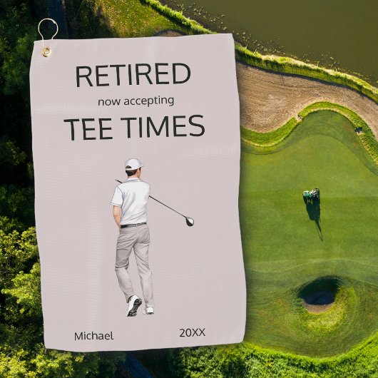 Funny Retirement Now Accepting Tee Times Gift Golfhanddoek