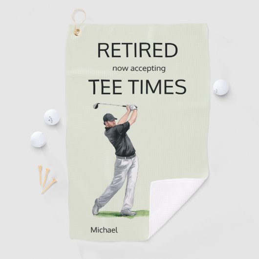 Funny Retirement Now Accepting Tee Times Gift Golfhanddoek (Insitu)