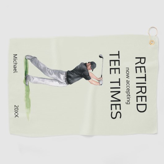 Funny Retirement Now Accepting Tee Times Gift Golfhanddoek (Horizontaal)