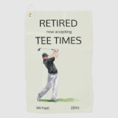 Funny Retirement Now Accepting Tee Times Gift Golfhanddoek (Voorkant)