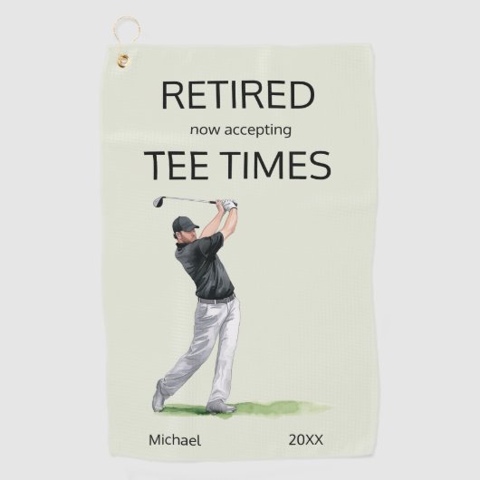 Funny Retirement Now Accepting Tee Times Gift Golfhanddoek (Voorkant)