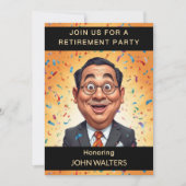 Funny Retirement Party Caricature Business Man Kaart (Voorkant)