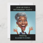 Funny Retirement Party Caricature Lady Kaart (Voorkant)
