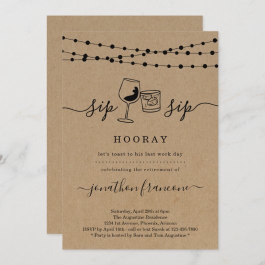 Funny Retirement Party Invitation Kaart (Voorkant / Achterkant)