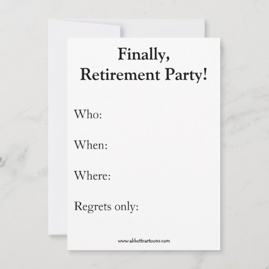 Funny Retirement Party Invitation Kaart (Achterkant)