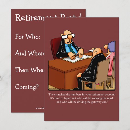 Funny Retirement Party Invitation "Spectickles" Kaart (Voorkant / Achterkant)