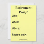 Funny Retirement Party nodigt 'spectickles' uit Kaart (Achterkant)