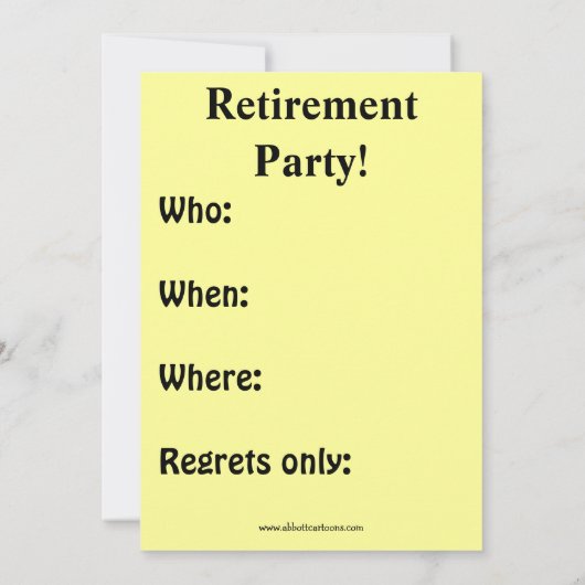 Funny Retirement Party nodigt 'spectickles' uit Kaart (Achterkant)
