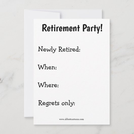 Funny Retirement Party nodigt 'spectickles' uit Kaart (Achterkant)