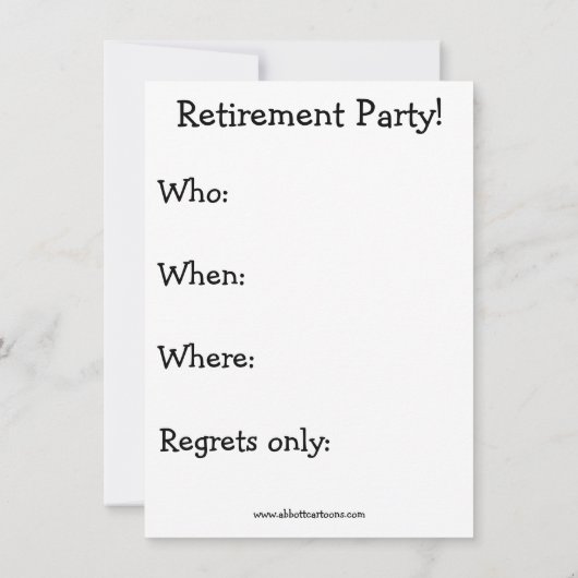 Funny Retirement Party nodigt 'spectickles' uit Kaart (Achterkant)