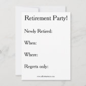 Funny Retirement Party nodigt 'spectickles' uit Kaart (Achterkant)