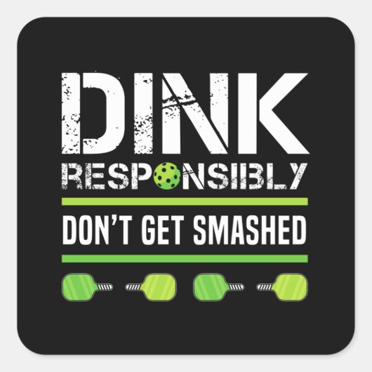 Funny Retirement Pickleball Gift Dink Vierkante Sticker (Voorkant)