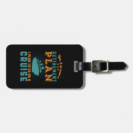 Funny Retirement Plan Cruise Vacking Bagagelabel (Voorkant horizontaal)