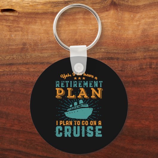 Funny Retirement Plan Cruise Vacking Sleutelhanger (Voorkant)