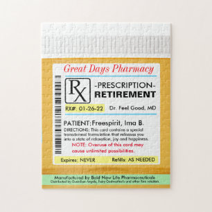 Funny Retirement Prescription RX Legpuzzel