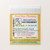 Funny Retirement Prescription RX Legpuzzel (Verticaal)