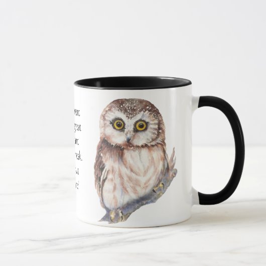 Funny Retirement Quote Koffee Owl met Attitude Hu Mok (Rechts)