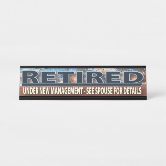 Funny Retirement Redundant New Management Bureau Naambordje (Voorkant)