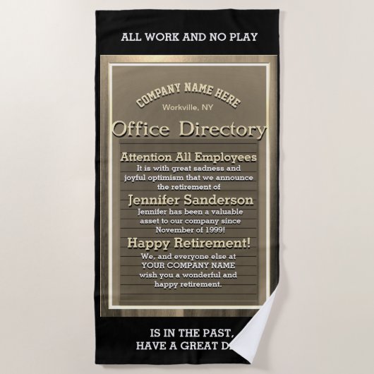 Funny Retirement Relax en have Fun Strandlaken (Voorkant)