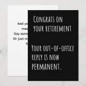 Funny Retirement Sarcastic Congratulations Card Bedankkaart (Voorkant / Achterkant)