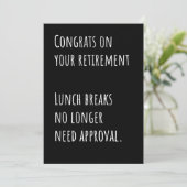 Funny Retirement Sarcastic Congratulations Card Bedankkaart (Staand voorkant)