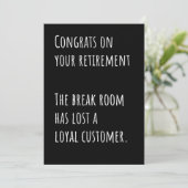 Funny Retirement Sarcastic Congratulations Card Bedankkaart (Staand voorkant)