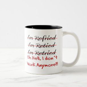 Funny Retirement Shirten and Gifts Tweekleurige Koffiemok