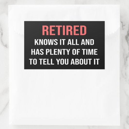 Funny Retirement Sticker (Tas)