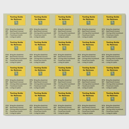 Funny Retirement Texting Cadeaupapier (Vlak)