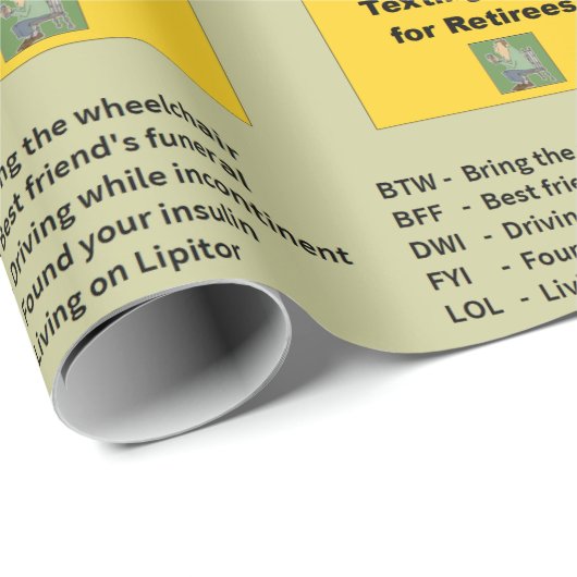 Funny Retirement Texting Cadeaupapier (Rol Hoek)