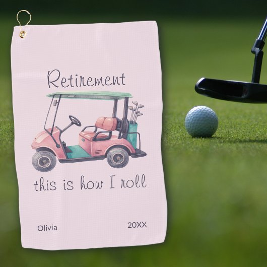 Funny Retirement This Is How I Roll Golf Cart Gift Golfhanddoek