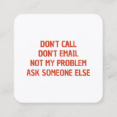 Funny Retirement Vierkante Visitekaartje (Achterkant)