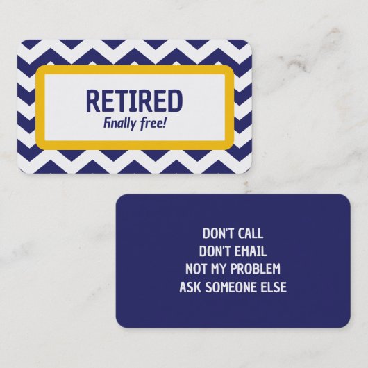 Funny Retirement Visitekaartje (Voorkant / Achterkant)