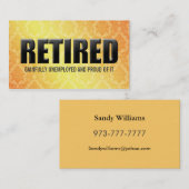 Funny Retirement Visitekaartjes Contactkaartje (Voorkant / Achterkant)