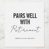 Funny Retirement Wine Label Wijn Etiket (Enkel label)