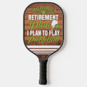 Funny Retirement Wood en Green Monogram Pickleball Paddle (Achterkant)