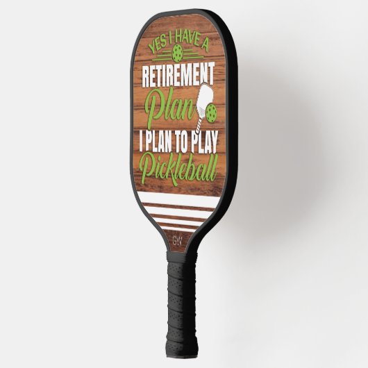 Funny Retirement Wood en Green Monogram Pickleball Paddle (Links)