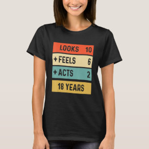 Funny Retro 18e verjaardag 18 jaar oud geboren in T-shirt