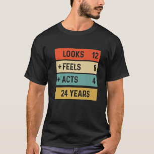 Funny Retro 24e verjaardag 24 jaar oud geboren in T-shirt
