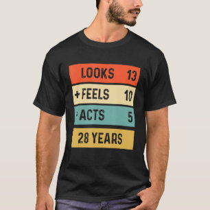 Funny Retro 28e verjaardag 28 jaar oud geboren in T-shirt