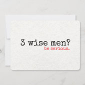 Funny Retro "3 Wise Men? Be Serious" Christmas  Feestdagenkaart (Voorkant)