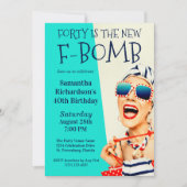 Funny Retro 40th Birthday F-Bomb Kaart (Voorkant)