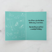 Funny Retro 50's Lady Comparing Shoes to Mannen Kaart (Binnen)