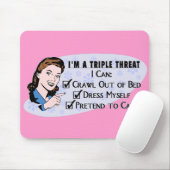 Funny Retro 50's Sarcastische vrouw: Triple Threat Muismat (Met muis)